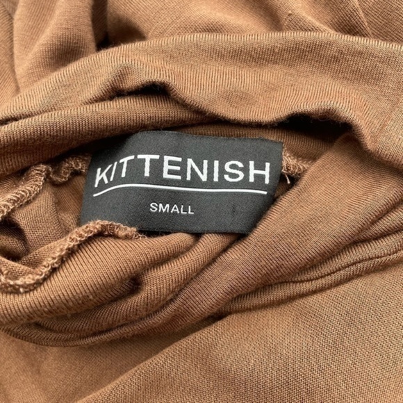 Kittenish Brown Rayon Mock Turtleneck Lightweight S Chocolate Mocha Long Sleeve - Picture 6 of 8